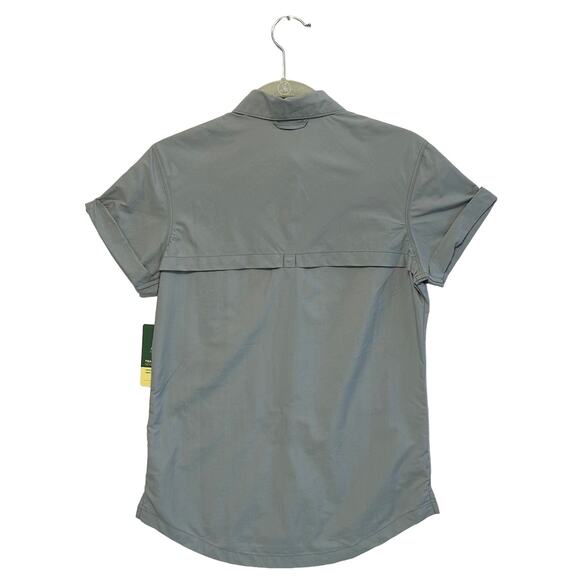 Eastern Mountain Sports Trailhead Short Sleeve Woven Shirt NWT Womens Sz XS Gray - Picture 2 of 9